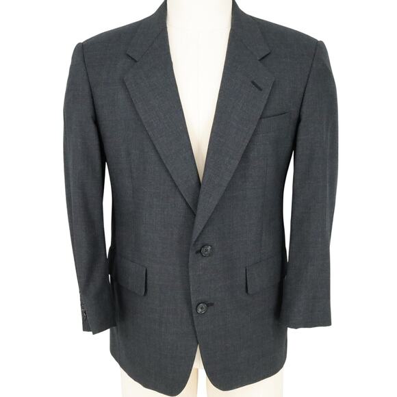 Hart Schaffner Marx Sport Coat Mens 40S Charcoal Gray Wool Tweed Jacket Lined - Picture 1 of 16